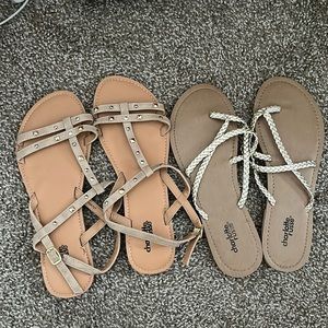 Charlotte Russe sandals. Two pairs